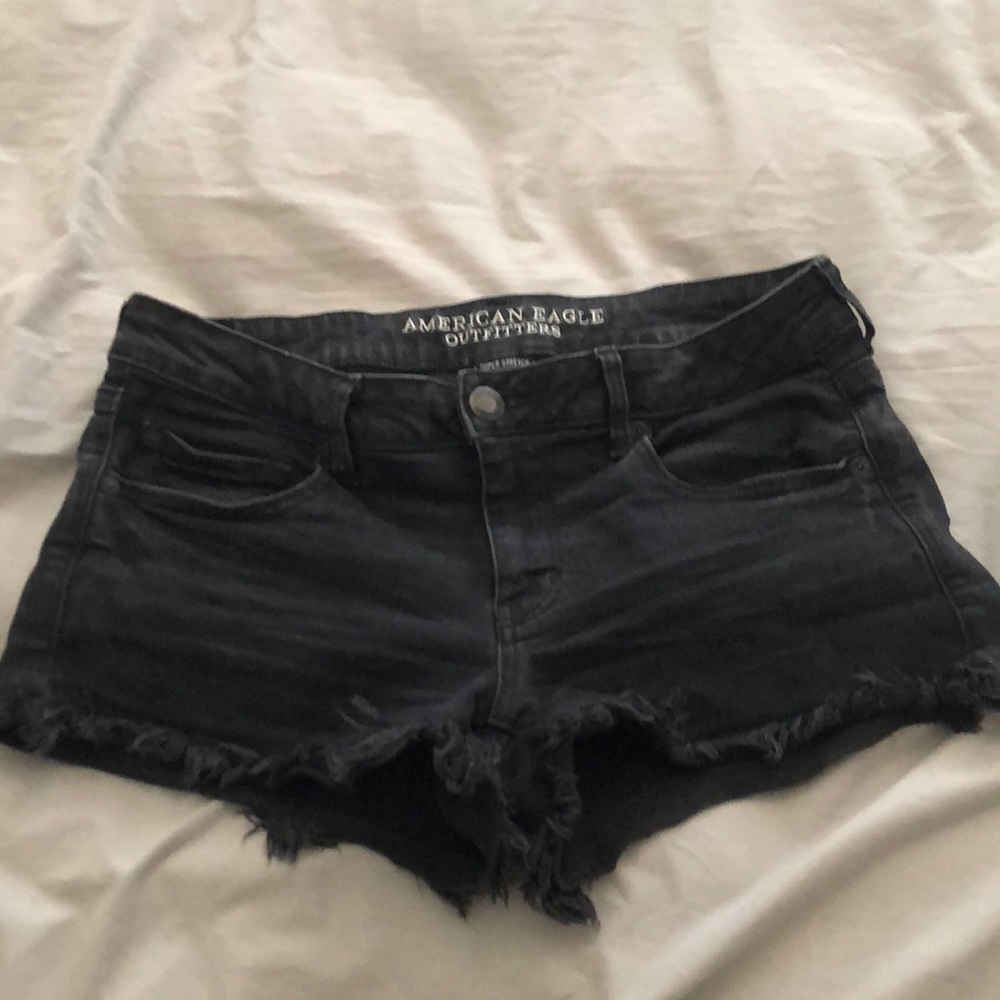 American eagle outfitters black denim shorts